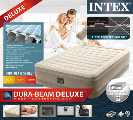 Надувная кровать Intex 64428 152х203х46 см Ultra Plush Fiber-Tech