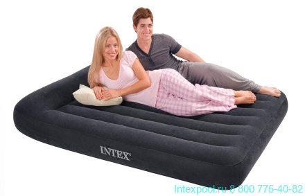 Надувной матрас двуспальный 152х203х25 см INTEX Pillow Rest 64150 (66781)