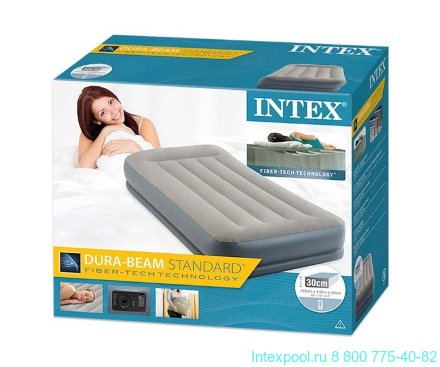 Надувная кровать со встроенным насосом INTEX 64116