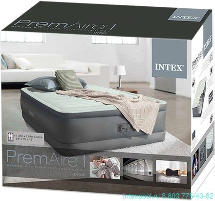 Двуспальная кровать PremAire со встроенным насосом Intex 64906